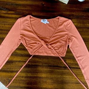 Princess Polly long sleeve tie top